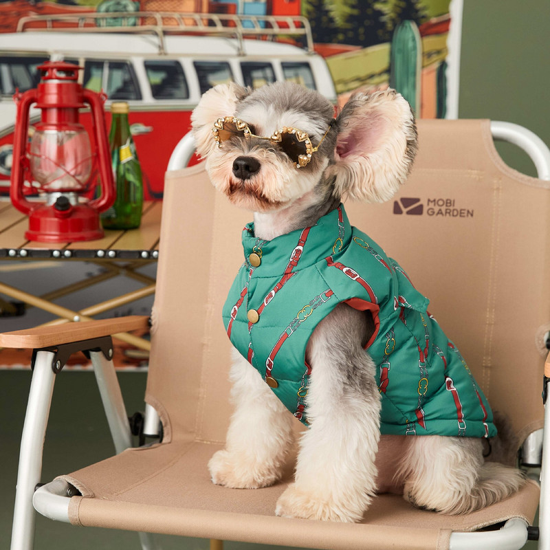 Őszi téli kutyaruhák pehelymellény Ujjatlan meleg kabát dzseki divatnyomtatott pehelykabát Kis közepes kutya kisállatruhák