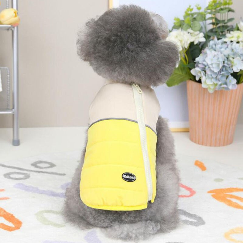 Šilti šunų drabužiai Žieminiai užtrauktuku dekoruoti šunų pūkinė striukė mažiems vidutiniams šunims Jorkšyro terjeras šuniuko liemenė Drabužiai naminių gyvūnėlių aprangos kailis