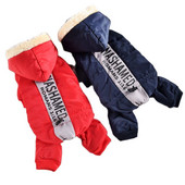 Neperšlampami šunų pūkiniai parkai stori rūbai mažiems šuniukams Yorkie mopsai nuo vėjo su gobtuvu striukė S XXL Pet Cat kombinezonas