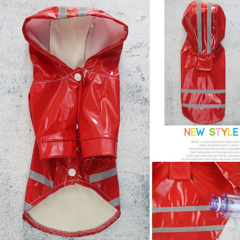 Lemmikloomariided koertele Veekindel koeramantel jope Peegeldav koerte vihmamantel riided väikestele ja keskmistele koertele, rihmapandlaga riided