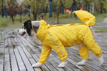Μεγάλο μπουφάν αδιάβροχο σκύλου αδιάβροχο πολυεστέρα ασφαλείας ανακλαστικό ρίγες για Golden Retriever Labrador Husky 8XL-12XL