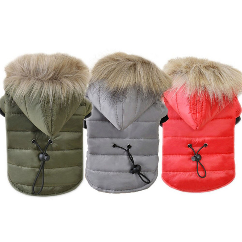 Kačių šunų pūkinė striukė su gobtuvu, naminių gyvūnėlių drabužiai Šilti drabužiai mažiems šunims žiemai, vėjui atsparus, vandeniui atsparus šuniuko šuniuko paltas su gobtuvu