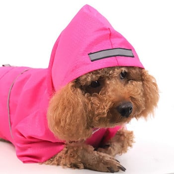 Pet Dog Fluorescence Αδιάβροχα Ρούχα για εξωτερικούς χώρους Κλασικό κοντομάνικο μόδας αντανακλαστικό αδιάβροχο σκυλί για κατοικίδια Αδιάβροχα ρούχα