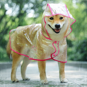 Ρούχα για κατοικίδια Διαφανές αδιάβροχο σκυλί Σκύλος αδιάβροχο παλτό Σακάκι μόδας PU μανδύας πόντσο για μικρούς μεσαίους σκύλους Ρούχα βροχής για κουτάβια