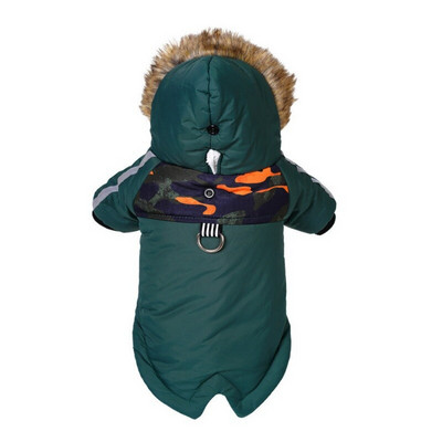 Jesensko/zimska odjeća za pse Hoodie za kućne ljubimce Plišana jakna s dvije noge Topli kaput s užetom za vuču Reflektirajući prugasti kaput Praktično za vuču