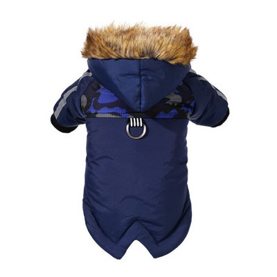 Jesensko/zimska odjeća za pse Hoodie za kućne ljubimce Plišana jakna s dvije noge Topli kaput s užetom za vuču Reflektirajući prugasti kaput Praktično za vuču
