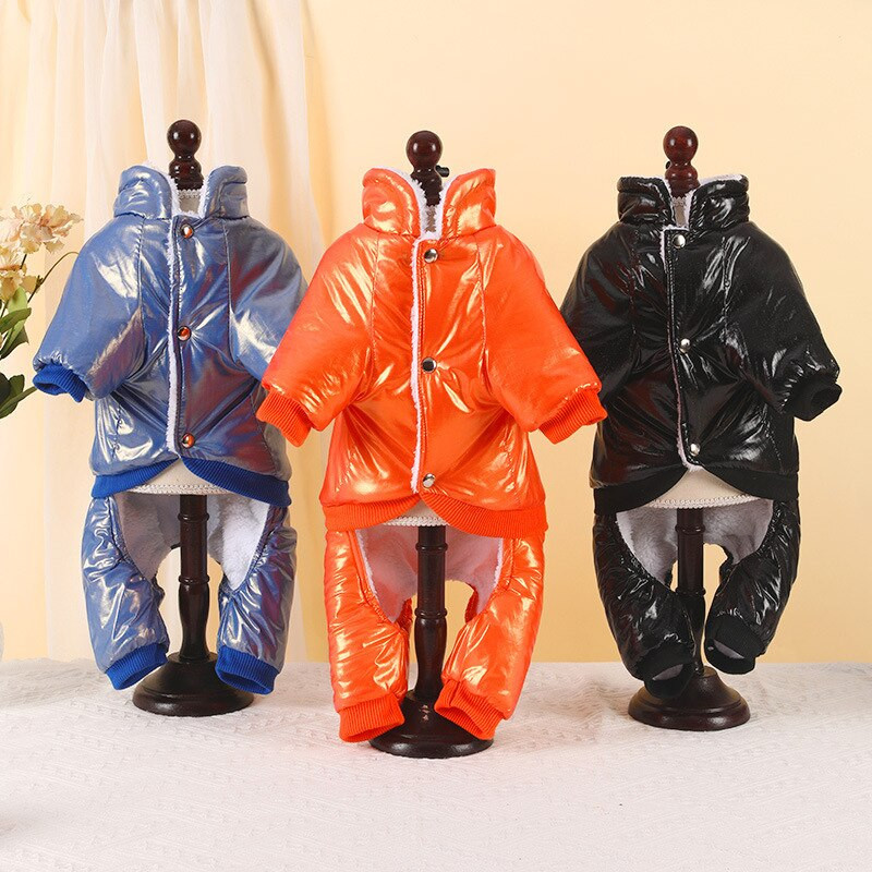 Lemmikloomad õues heledad riided puuvillased polsterdatud riided nelja jalaga ühes tükis riided veekindlad paksendatud soojad väikesed ja keskmise suurusega koerad