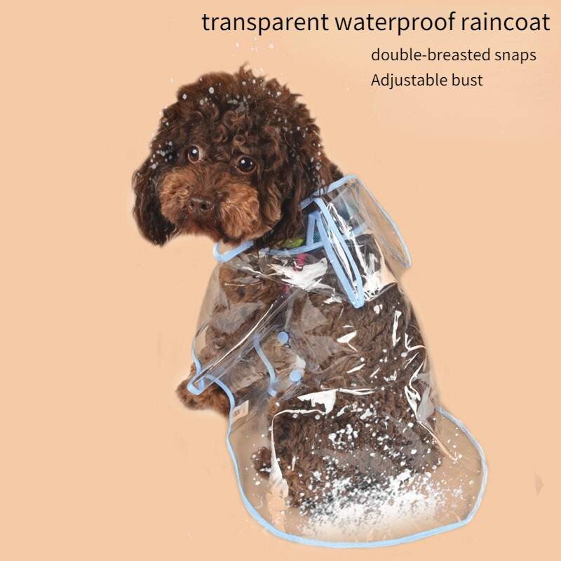 Pelenă de ploaie pentru câini Transparentă, impermeabilă, pentru animale de companie, pentru zile ploioase, plimbare pentru câine, anti-umedă, PU, pentru câini, reglabilă