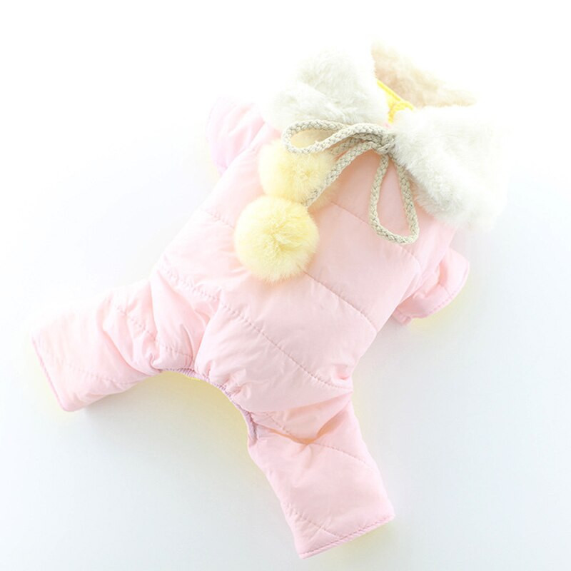 Teplý overal pre psov a mačky s falošným golierom, obojstranné zimné oblečenie pre psy a šteniatka
