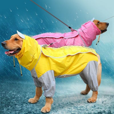 Haina mare pentru câini Pelernă de ploaie Costume pentru câini impermeabile Cape de ploaie Salopete pentru câini mari Jachetă cu glugă Poncho Salopetă de ploaie pentru animale de companie 6XL