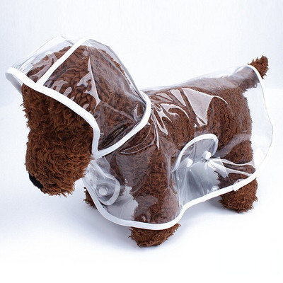 Lemmiklooma koera vihmamantel läbipaistev lemmiklooma veekindlad riided kapuutsiga vihmajope Plastikust kutsika vihma pontšo lemmikloomade vihmariided väikesele keskmisele koerale