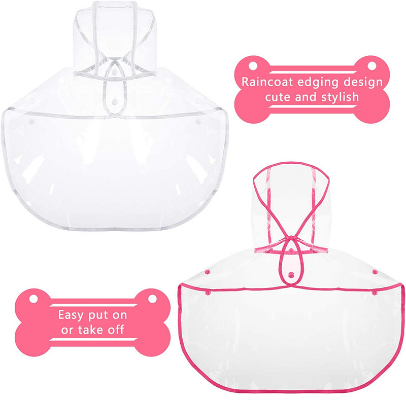 Lemmiklooma koera vihmamantel läbipaistev lemmiklooma veekindlad riided kapuutsiga vihmajope Plastikust kutsika vihma pontšo lemmikloomade vihmariided väikesele keskmisele koerale