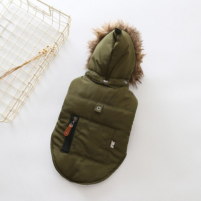 Sügistalv Uued Koerariided Kapuuts Suur karusnahast kaelarihm Puuvillane mantel Lemmikloomariided Väikesed ja Keskmised Koerte Polsterdatud Jope Kutsikas Hoia soojas