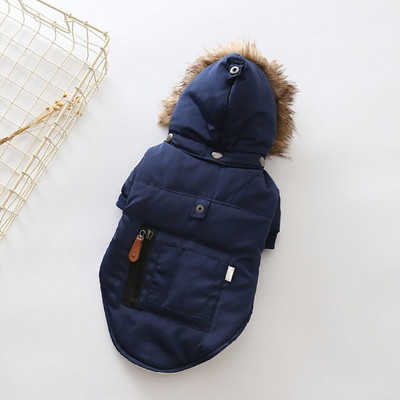 Sügistalv Uued Koerariided Kapuuts Suur karusnahast kaelarihm Puuvillane mantel Lemmikloomariided Väikesed ja Keskmised Koerte Polsterdatud Jope Kutsikas Hoia soojas