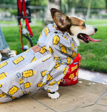 Ουαλικά Corgi Dog Raincoat Jumpsuit Ρούχα για κατοικίδια Αδιάβροχα ρούχα για σκύλους Golden Retriever Μπουφάν βροχής Στολή για κατοικίδια Ρούχα βροχής