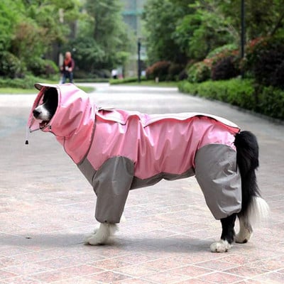 Pláštenka pre psa, nepremokavá pršiplášť s kapucňou, priedušná, ľahká pršiplášťová kombinéza, reflexná pršiplášťová bunda, vodeodolná
