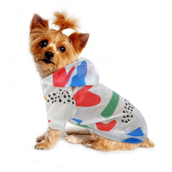 Αδιάβροχο σκύλου Αντηλιακά ρούχα Καλοκαιρινή αντηλιακή κουκούλα Μικρά ρούχα για σκύλους στάμπα Πόντσο για μικρά κατοικίδια κατοικίδια κουτάβι γάτα