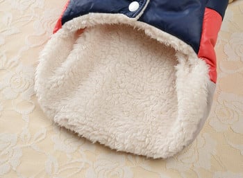Winter New Pet Dog Τρίχρωμα ζεστά ρούχα για σκύλους με βαμβακερή επένδυση συν βελούδινο χοντρό μπουφάν, πολύχρωμο παλτό Puppy Parkas For Small Dog