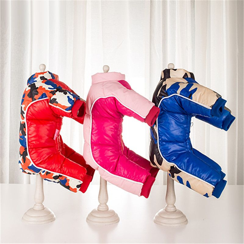 Дрехи за кучета Зимен дебел топъл снежен костюм за малки кучета Водоустойчиво кученце Яке за домашни любимци Палто Комбинезон за чихуахуа Мопс Облекло