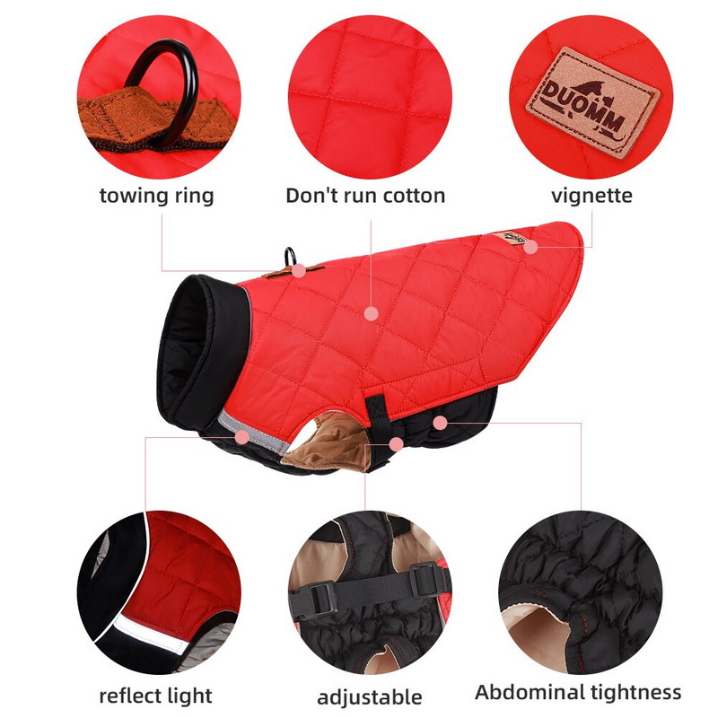 Uus sügis- ja talvine lemmiklooma helkur soe puuvillane jope tuulekindel lemmiklooma karv paksendatud koera riided prantsuse buldogi riided