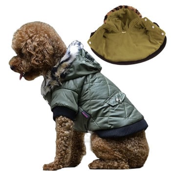 Нови зимни памучни дрехи за домашни кучета с качулка Топли дрехи за кучета Зимно палто Яке Дрехи за кучета за малки кучета Дрехи за кученца