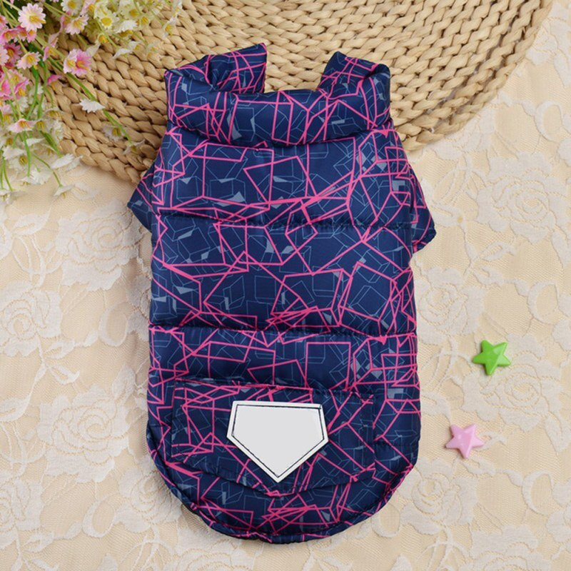 Bunda pre domáce zvieratá pre psov, jeseň/zima, bavlnená prešívaná bunda pre psov, zahustený stojatý golier, páperové bundy