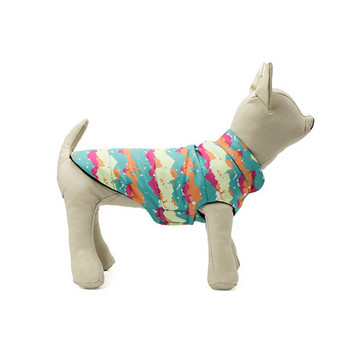 Ζεστά χειμωνιάτικα ρούχα για σκύλους κατοικίδιων ζώων με μοτίβο ακουαρέλας Γαλλικό παλτό μπουλντόγκ Βαμβακερό μπουφάν Ρούχα για μικρά σκυλιά Στολή για κατοικίδια