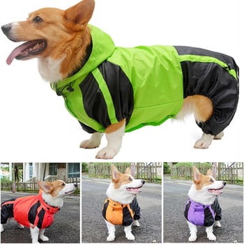 Ρούχα για σκύλους Corgi Jumpsuit Αδιάβροχα ρούχα Pembroke Welsh Corgi Dog Αδιάβροχο με κουκούλα μπουφάν βροχής Dropship Στολή για κατοικίδια