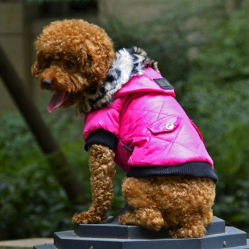 Ζεστά κατοικίδια Casual μπουφάν Dummy Pocket Jumpsuit Αναπνεύσιμο παλτό σκύλου με κουκούλα αντιανεμικό, αντιανεμικό, ζεστό κουκούλα για σκύλους
