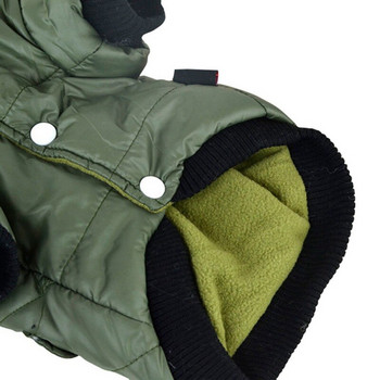Ζεστά κατοικίδια Casual μπουφάν Dummy Pocket Jumpsuit Αναπνεύσιμο παλτό σκύλου με κουκούλα αντιανεμικό, αντιανεμικό, ζεστό κουκούλα για σκύλους