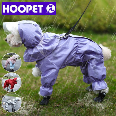 HOOPET 4-Colors Dog Raincoat Outdoor Puppy Raincoat XS-2XL Αδιάβροχο αδιάβροχο για σκύλους Pet Jumpsuit Ρούχα Προμήθειες για κατοικίδια