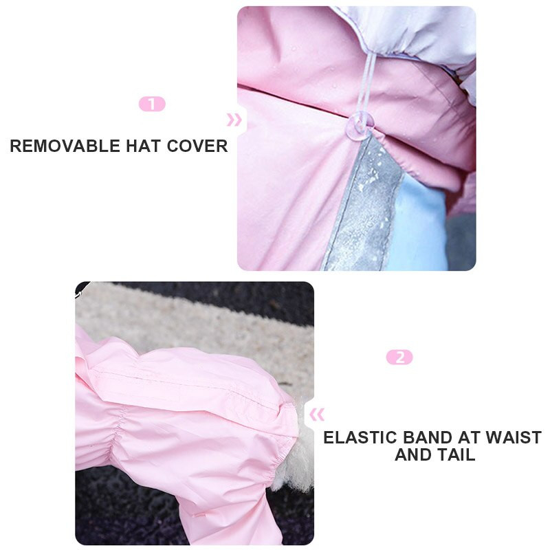 HOOPET 4 spalvų šunų lietpaltis, lauko šuniuko lietpaltis XS-2XL vandeniui atsparus lietpaltis šunims Naminių gyvūnėlių kombinezonas Drabužiai naminių gyvūnėlių reikmenys