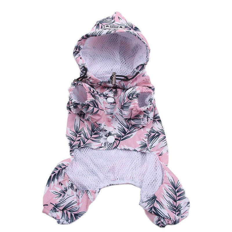 Väikese koera kassi lilleline vihmamantel Jumpsuit lemmiklooma kutsika mantel jope tuulejakk rõivad 5 suurust 3 värvi
