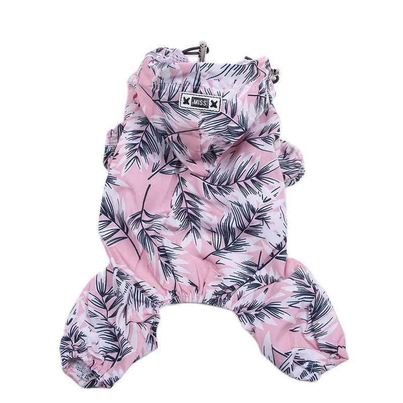 Väikese koera kassi lilleline vihmamantel Jumpsuit lemmiklooma kutsika mantel jope tuulejakk rõivad 5 suurust 3 värvi