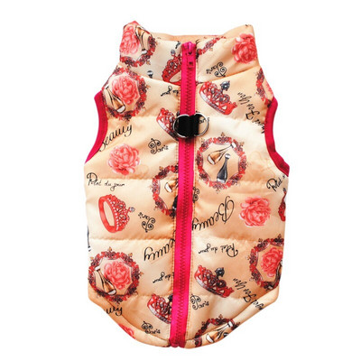 Šuns liemenės striukė rudeniui ir žiemai be rankovių su užtrauktuku su pavadėlio žiedu Pet Šilta striukė mažiems vidutiniams šunims katėms augintiniams krešuliai