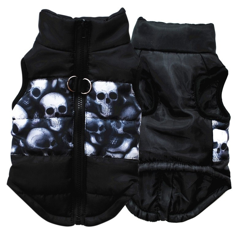 Šuns liemenės striukė rudeniui ir žiemai be rankovių su užtrauktuku su pavadėlio žiedu Pet Šilta striukė mažiems vidutiniams šunims katėms augintiniams krešuliai