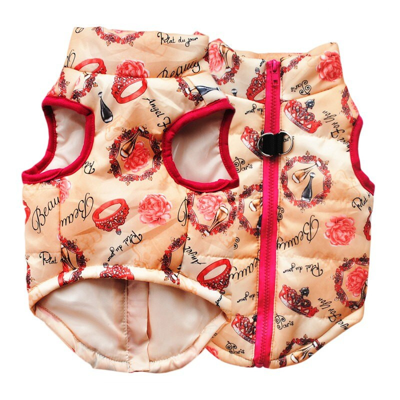 Šuns liemenės striukė rudeniui ir žiemai be rankovių su užtrauktuku su pavadėlio žiedu Pet Šilta striukė mažiems vidutiniams šunims katėms augintiniams krešuliai