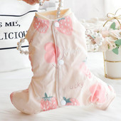 Kiisumantel lilletrükk Paks lemmiklooma talvemantel Kahe jalaga koera talvemantel Pestav kaelariide