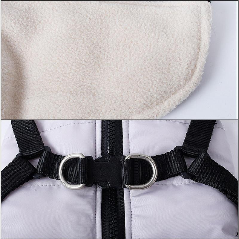 Koerte talvejope Reguleeritav termiline koerte mantlid väikestele koertele Väike koeramantel talvekoera riided Soe koera lumekostüüm rind ja selg