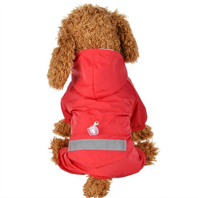 Haină de ploaie pentru câini haine pentru cățeluș ocazional pisică haină de ploaie jachetă reflectorizantă impermeabilă îmbrăcăminte de ploaie în aer liber.