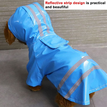 Ανοιξιάτικη καλοκαιρινή στολή για σκύλους Αδιάβροχο αντανακλαστικό PU Puppy Pet Rain Coat με κουκούλα αδιάβροχο μπουφάν για κουτάβι Ρούχα για σκύλους Chihuahua