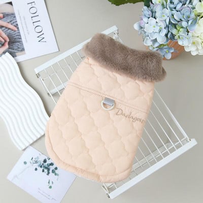 Zimné oblečenie pre psov, kožušinový obojok, bunda pre psov pre malých a stredných psov, bavlnený kabát, oblečenie pre domáce zvieratá, francúzsky buldoček, župan, pero