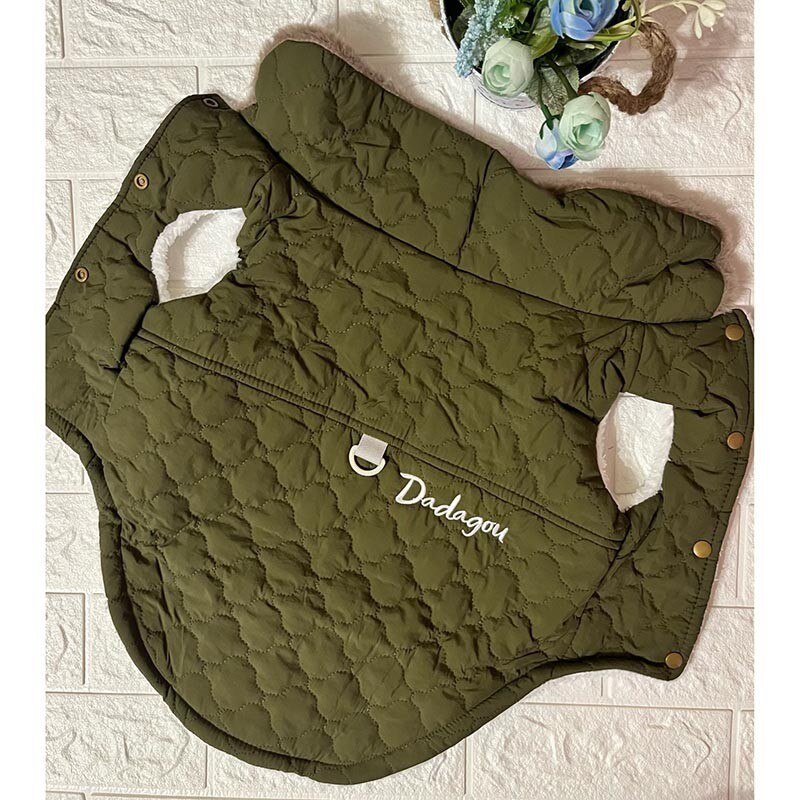 Zimné oblečenie pre psov, kožušinový obojok, bunda pre psov pre malých a stredných psov, bavlnený kabát, oblečenie pre domáce zvieratá, francúzsky buldoček, župan, pero