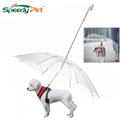 Υψηλής ποιότητας ομπρέλα κατοικίδιων ζώων Διαφανής ομπρέλα σκύλου με λουρί για προστασία από το χιόνι βροχής Προμήθειες για σκύλους κατοικίδιων ζώων