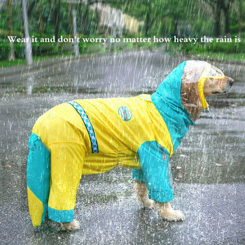 All-inclusive Big Dog Raincoat Belly Protection Αδιάβροχο Κάλυμμα ουράς με τέσσερα πόδια Golden Retriever Samoyed Husky Αδιάβροχο παλτό