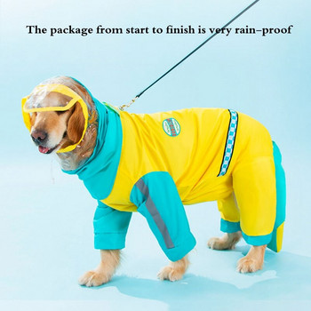 All-inclusive Big Dog Raincoat Belly Protection Αδιάβροχο Κάλυμμα ουράς με τέσσερα πόδια Golden Retriever Samoyed Husky Αδιάβροχο παλτό