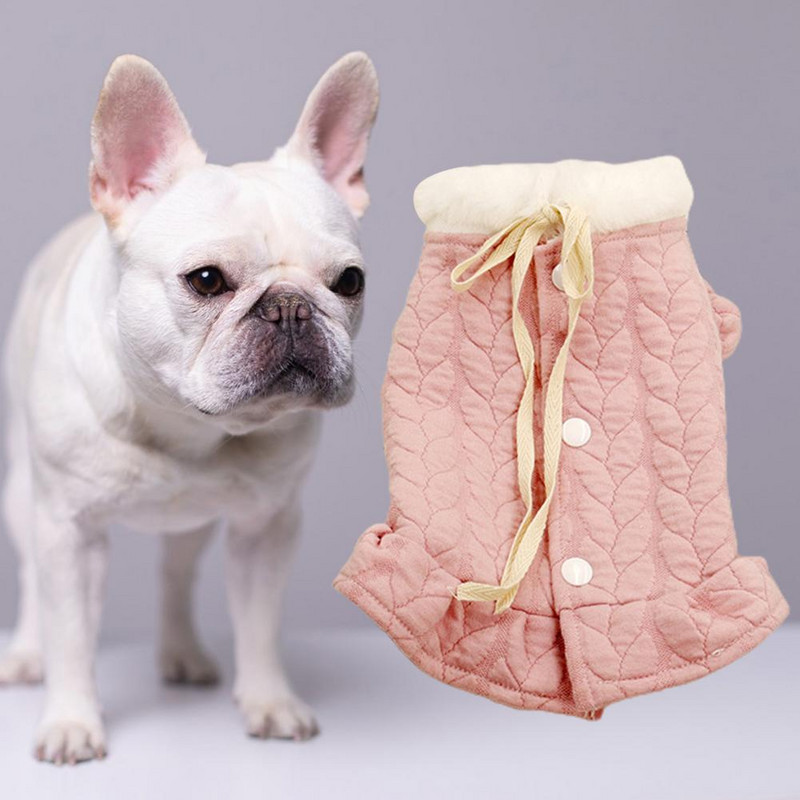 Lemmikloomariided Palus kaelarihm Vajutusnupp Kudumine Palistamine Pehme Mugav Riietus Kaitse Nahka Koera pidžaama Väike õhuke kutsikariietus