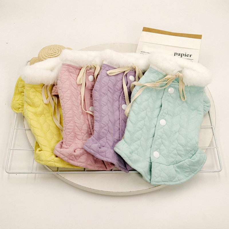 Lemmikloomariided Palus kaelarihm Vajutusnupp Kudumine Palistamine Pehme Mugav Riietus Kaitse Nahka Koera pidžaama Väike õhuke kutsikariietus