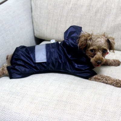 TOMEPETS Lemmiklooma vihmamantel Kapuutsiga koera vihmamantel Veekindel jope kutsikale Pehmest hingavast võrgust koerariided helkurvööga