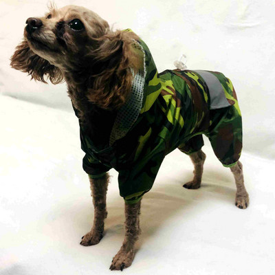 TOMEPETS Lemmiklooma vihmamantel Kapuutsiga koera vihmamantel Veekindel jope kutsikale Pehmest hingavast võrgust koerariided helkurvööga